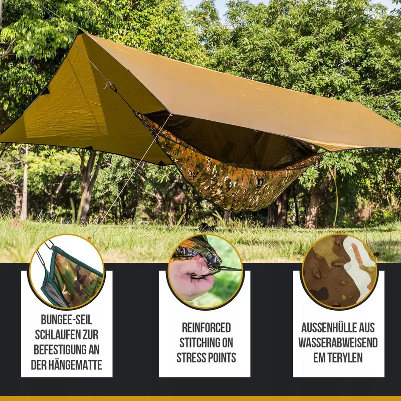 ONETIGRIS Hideout Hangmat Underquilt Ultralicht 280x120cm Camo — foto 2