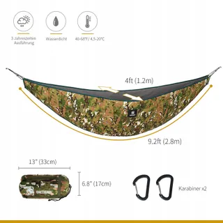 ONETIGRIS Hideout Hangmat Underquilt Ultralicht 280x120cm Camo — miniatuur 3