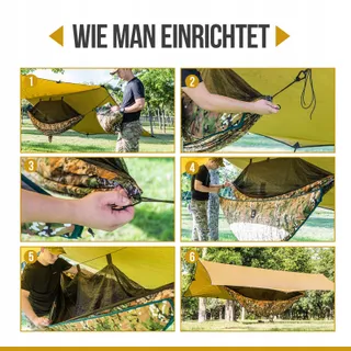 ONETIGRIS Hideout Hangmat Underquilt Ultralicht 280x120cm Camo — miniatuur 5