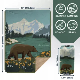 KAWAGEBO Campingdeken Ultralicht Warm Waterdicht 145x200cm — miniatuur 2