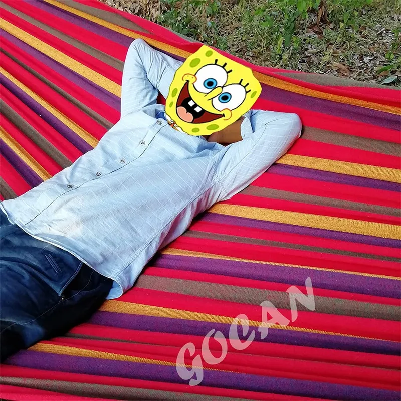 GOCAN Dubbele Katoenen Hangmat 2 Personen 250x160cm 300kg — foto 6