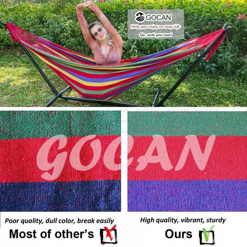 GOCAN Dubbele Katoenen Hangmat 2 Personen 250x160cm 300kg — foto 8
