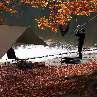 KALINCO Camping Tarp UV Bescherming Regenscherm 3x4,5m Bruin — miniatuur 6