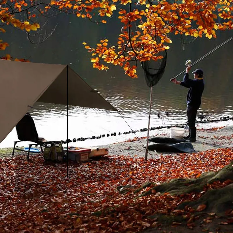 KALINCO Camping Tarp UV Bescherming Regenscherm 3x4,5m Bruin — foto 6