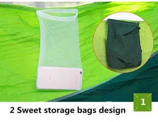Camouflage Camping Hangmat met Klamboe 2 Personen 260x140cm 200kg — miniatuur 3