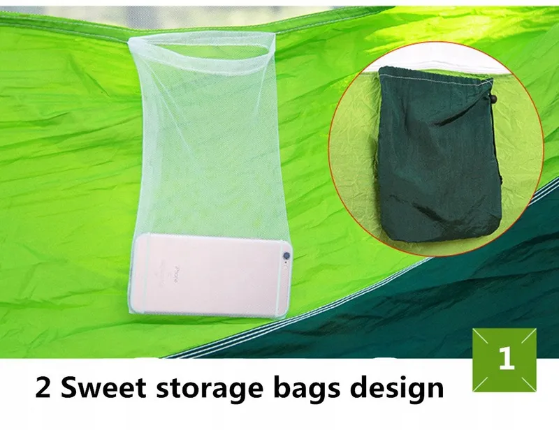 Camouflage Camping Hangmat met Klamboe 2 Personen 260x140cm 200kg — foto 3