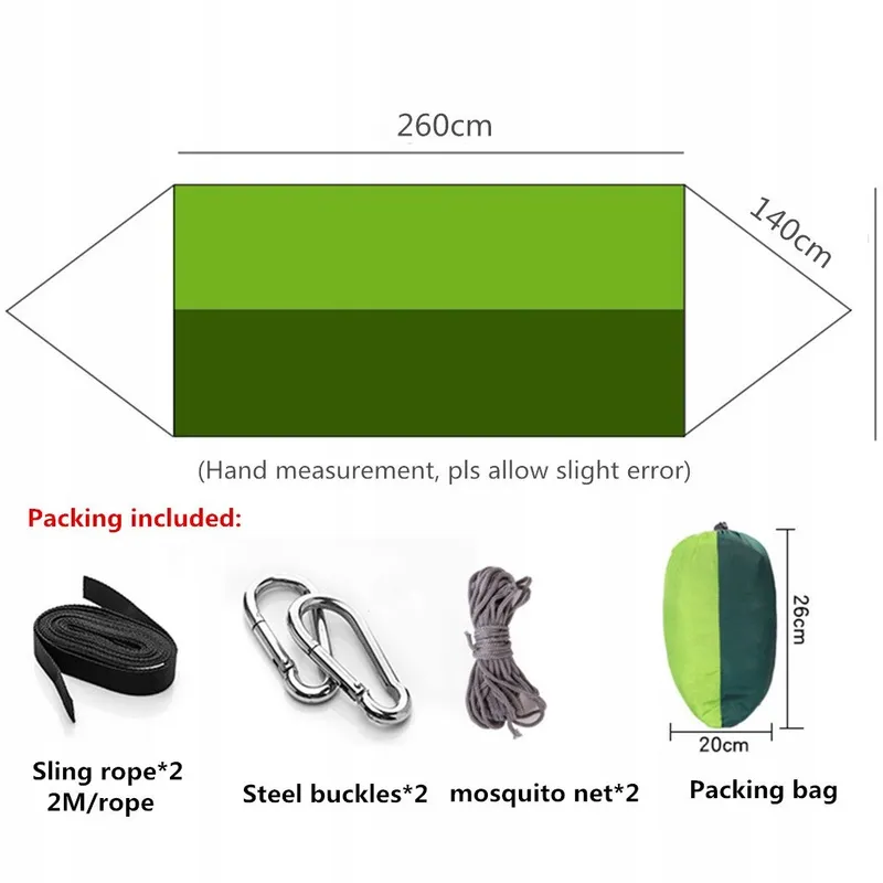 Camouflage Camping Hangmat met Klamboe 2 Personen 260x140cm 200kg — foto 2