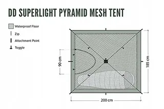 DD HAMMOCKS Piramidetent Binnennet Muggennet Superlicht — miniatuur 4