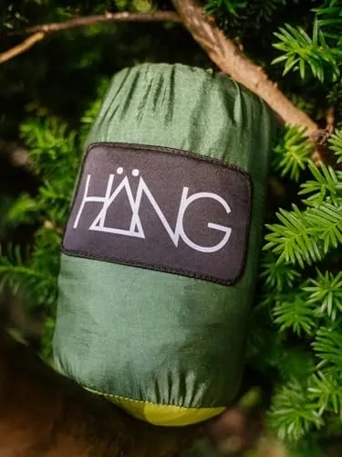 HÄNG Camping Hangmat Nylon 2 Personen 300x170cm tot 200kg Groen — foto 6