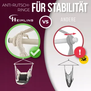 HEIMLING Hangstoel XXL Set Ophanging 3 Kussens tot 150kg Versie 1 — miniatuur 4