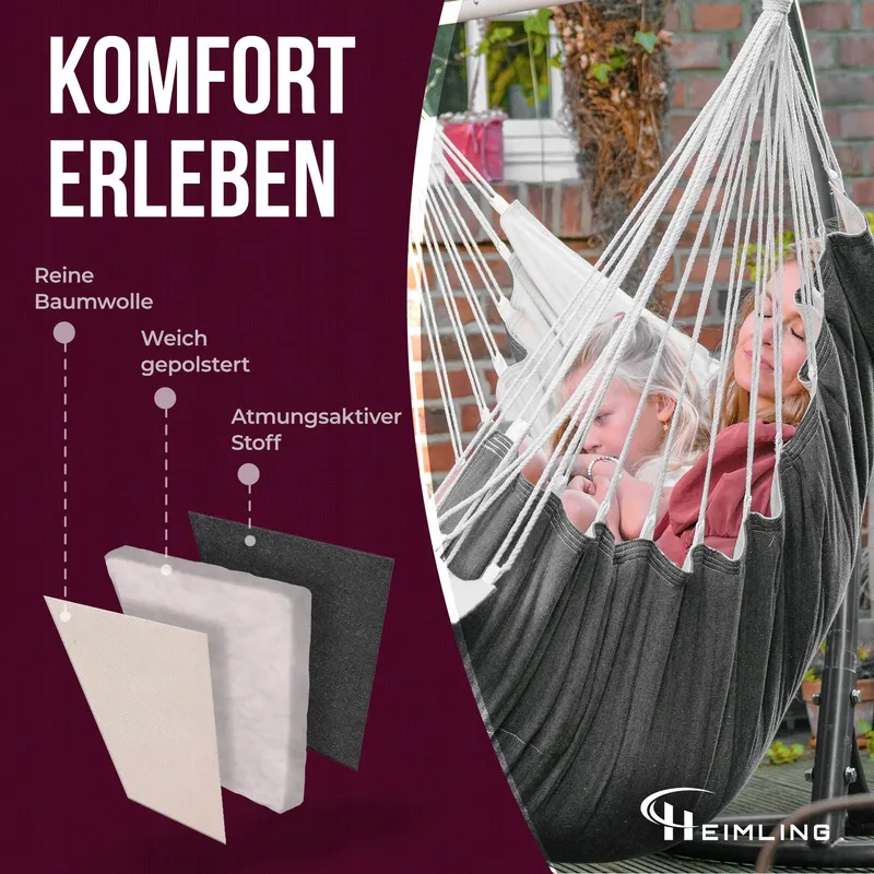 HEIMLING Hangstoel XXL Set Ophanging 3 Kussens tot 150kg Versie 1 — foto 7