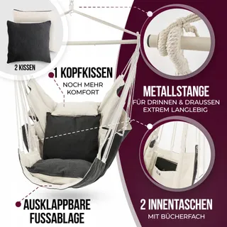 HEIMLING Hangstoel XXL Set Ophanging 3 Kussens tot 150kg Versie 1 — miniatuur 6