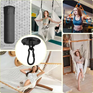 MORZEJAR Sterke Draaihaak 360 Zwart voor Hangmatten en Yoga — miniatuur 6