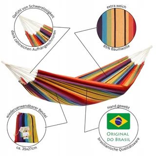 AMAZONAS XL Hangmat Barbados Rainbow 200kg 230x150cm — miniatuur 2