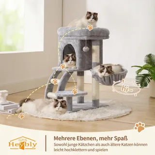 HEYBLY HCT009SW Krabpaal 75cm Platform Grot Hangmat Ladder Grijs — miniatuur 6
