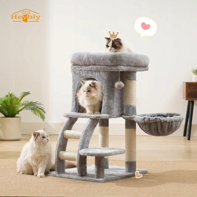 HEYBLY HCT009SW Krabpaal 75cm Platform Grot Hangmat Ladder Grijs — foto 5