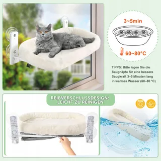 GUUSII HOME Kattenraamhangmat Opvouwbaar tot 18kg Wit M — miniatuur 5
