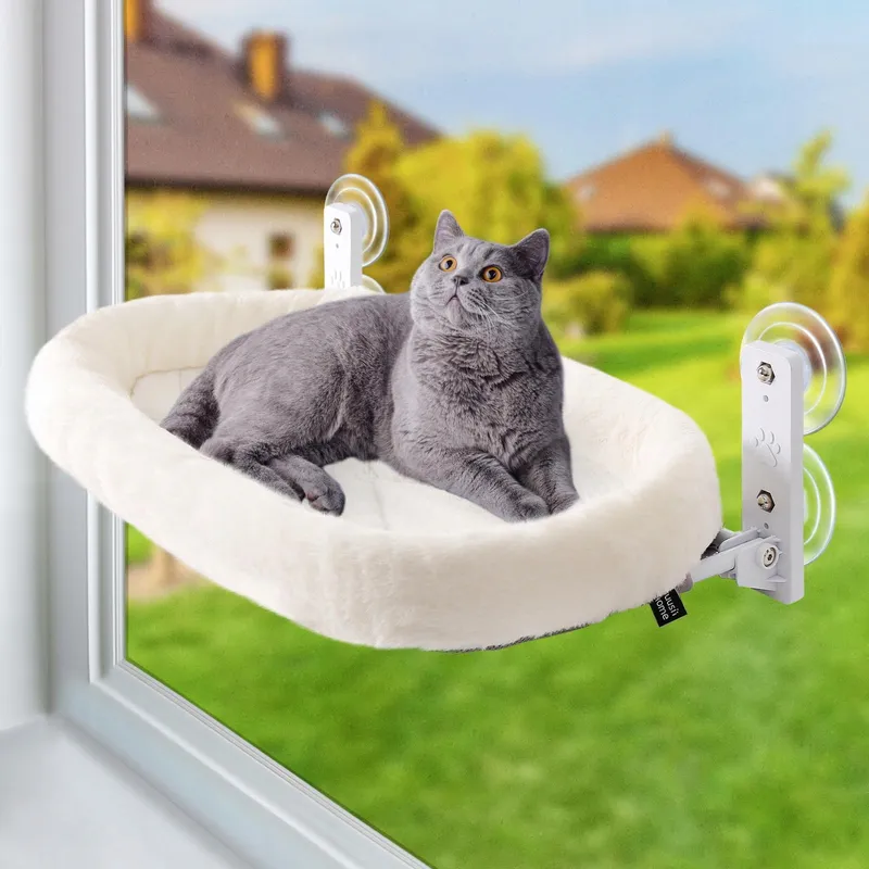 GUUSII HOME Kattenraamhangmat Opvouwbaar tot 18kg Wit M — foto 1