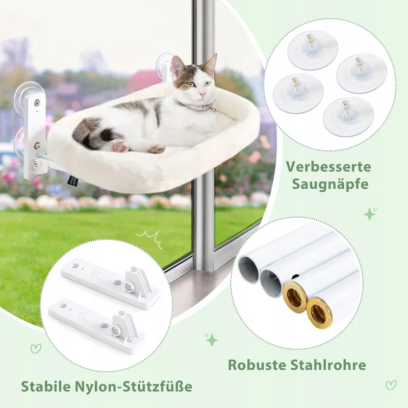 GUUSII HOME Kattenraamhangmat Opvouwbaar tot 18kg Wit M — foto 2