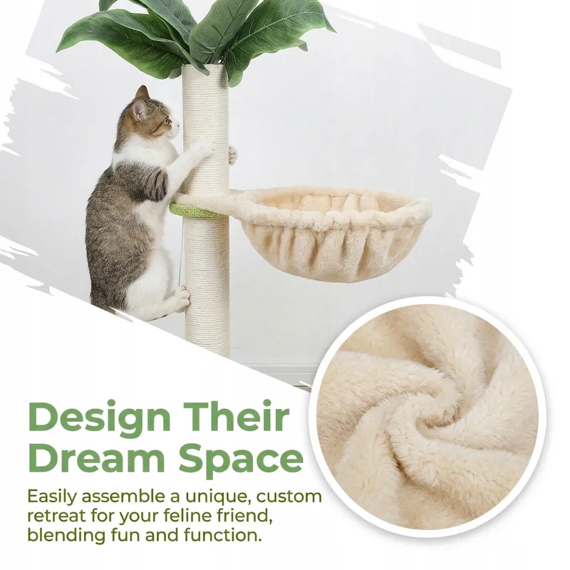 FLAUSCHIGES Kattenmand Hangend Met Stalen Ring Beige — foto 6