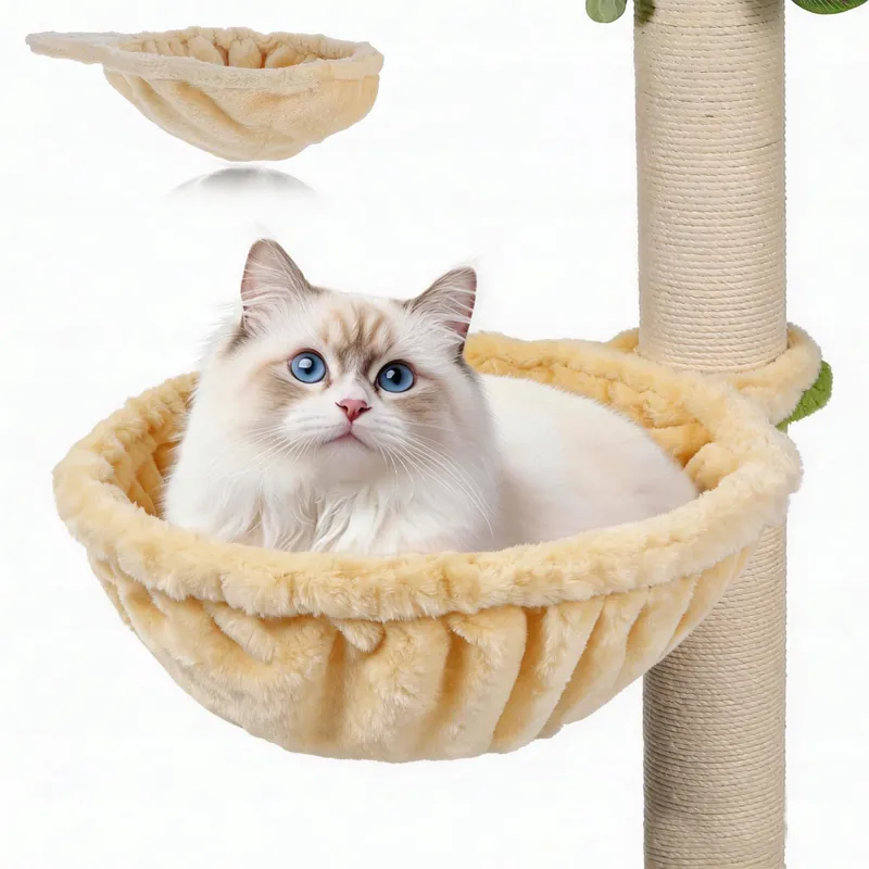 FLAUSCHIGES Kattenmand Hangend Met Stalen Ring Beige — foto 1