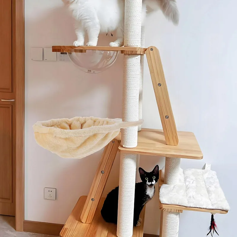 FLAUSCHIGES Kattenmand Hangend Met Stalen Ring Beige — foto 8