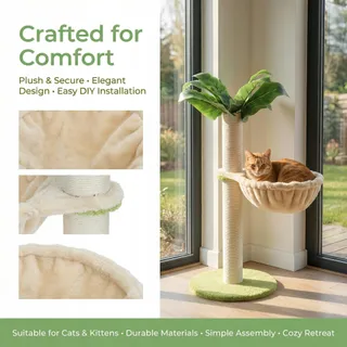 FLAUSCHIGES Kattenmand Hangend Met Stalen Ring Beige — miniatuur 9