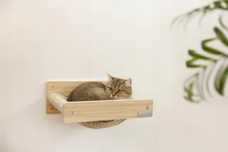 KERBL Kattenhangmat Natuurlijk Taupe 38x33x16cm Max 6kg Wandmontage — miniatuur 2