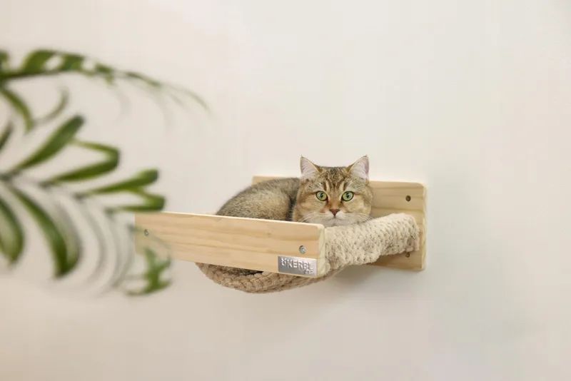 KERBL Kattenhangmat Natuurlijk Taupe 38x33x16cm Max 6kg Wandmontage — foto 3