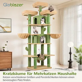 GLOBLAZER Krabpaal Cactus Groen XXL 203cm 3 Ligplekken 2 Huisjes 2 Manden — miniatuur 7