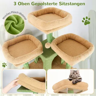 GLOBLAZER Krabpaal Cactus Groen XXL 203cm 3 Ligplekken 2 Huisjes 2 Manden — miniatuur 2