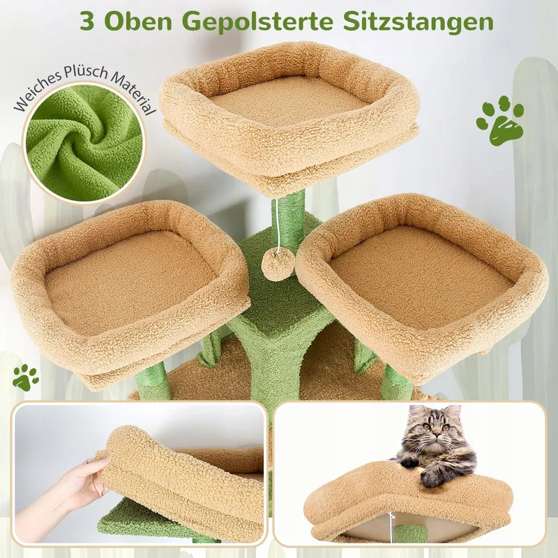 GLOBLAZER Krabpaal Cactus Groen XXL 203cm 3 Ligplekken 2 Huisjes 2 Manden — foto 2
