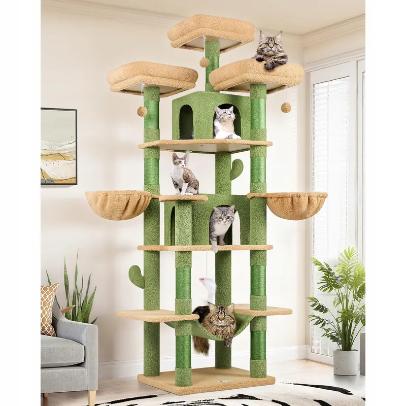 GLOBLAZER Krabpaal Cactus Groen XXL 203cm 3 Ligplekken 2 Huisjes 2 Manden — foto 1
