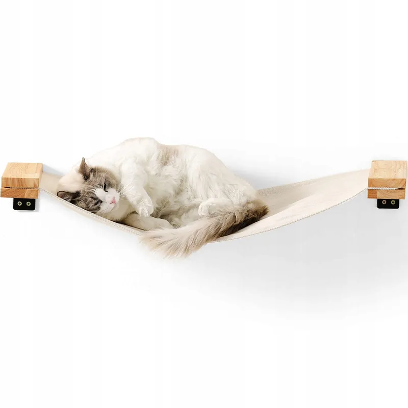 FUKUMARU Kattenhangmat Wand Rubberhout 91x33cm — foto 1