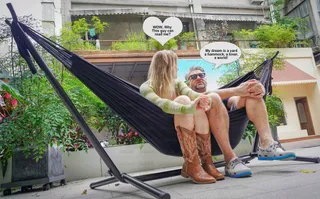 GOCAN Hangmat 2 Personen 220x150cm 300kg Katoen Tuin Balkon XXL — miniatuur 2