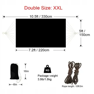 GOCAN Hangmat 2 Personen 220x150cm 300kg Katoen Tuin Balkon XXL — miniatuur 3