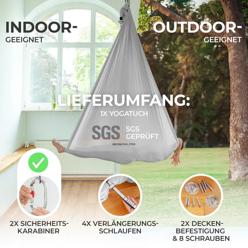 YOSANA Hangmat Complete Set Nylon 5m x 26m TUV Goedgekeurd — foto 4