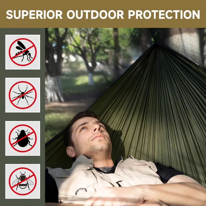 TRAVEL BIRD Camping Hangmat Muskietennet Groot 2 Personen 290x140cm — foto 4