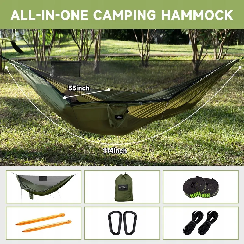 TRAVEL BIRD Camping Hangmat Muskietennet Groot 2 Personen 290x140cm — foto 5