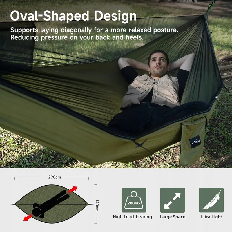 TRAVEL BIRD Camping Hangmat Muskietennet Groot 2 Personen 290x140cm — foto 2
