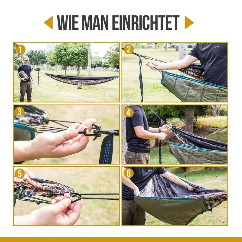 ONETIGRIS Night Protector Hangmat Underquilt Ultralicht 280x120cm Groen — foto 5
