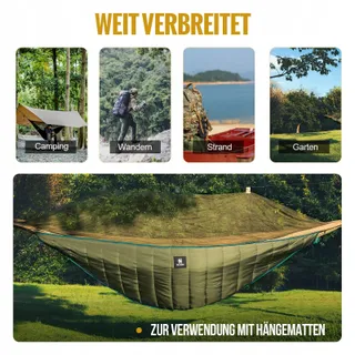 ONETIGRIS Night Protector Hangmat Underquilt Ultralicht 280x120cm Groen — miniatuur 6