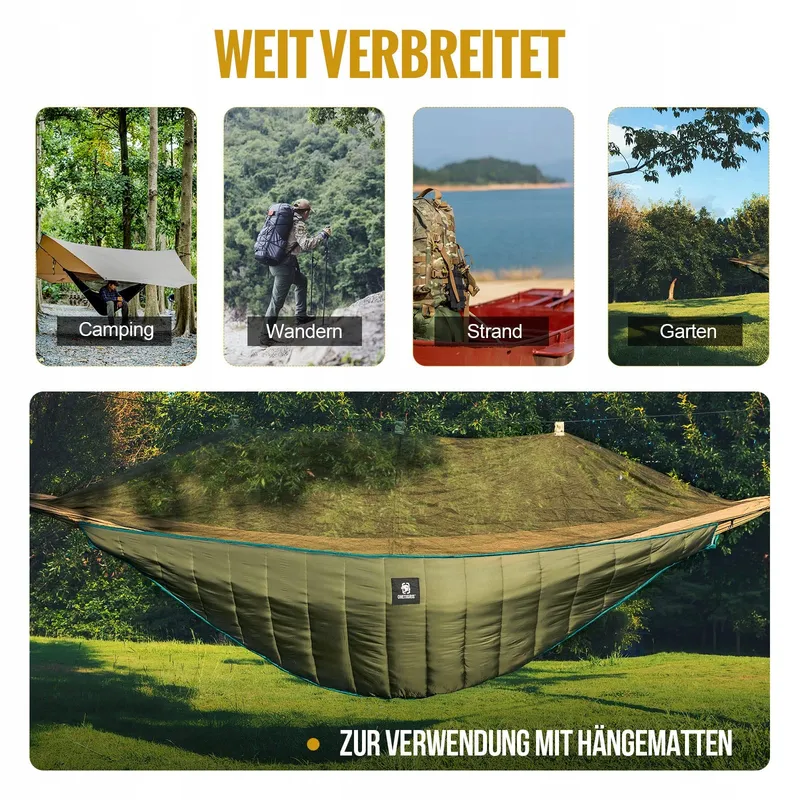 ONETIGRIS Night Protector Hangmat Underquilt Ultralicht 280x120cm Groen — foto 6
