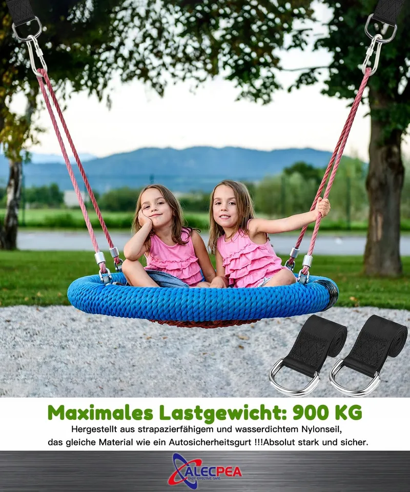 ALECPEA Montageset Schommels Hangmatten 900kg Karabijnhaken — foto 6