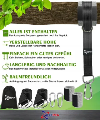 ALECPEA Montageset Schommels Hangmatten 900kg Karabijnhaken — miniatuur 2
