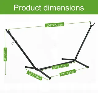 GOUTIME Dubbele Hangmat met Frame 250kg Rood — miniatuur 2
