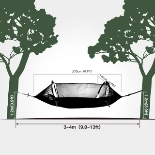 NIGHT CAT Hangmattent Klamboe Waterdicht 1 Persoon Camping — miniatuur 4