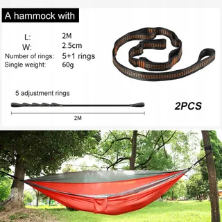 HÄNGEMATTE Bevestigingsset Haken Karabijnhaken Camping 300kg — miniatuur 2