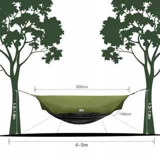 NIGHT CAT Hangmat Met Klamboe Tarp 1 Persoon Licht Draagbaar — miniatuur 7