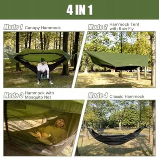 NIGHT CAT Hangmat Met Klamboe Tarp 1 Persoon Licht Draagbaar — miniatuur 2